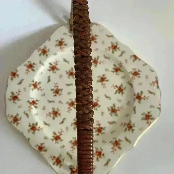 1920s Moriyama Mori Machi serving tray with wicker handle - Picture 4 of 8